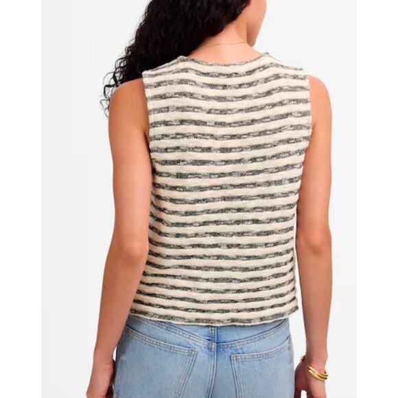 Madewell Crewneck Sweater Vest in Stripe Size XL NWT - Picture 4 of 6